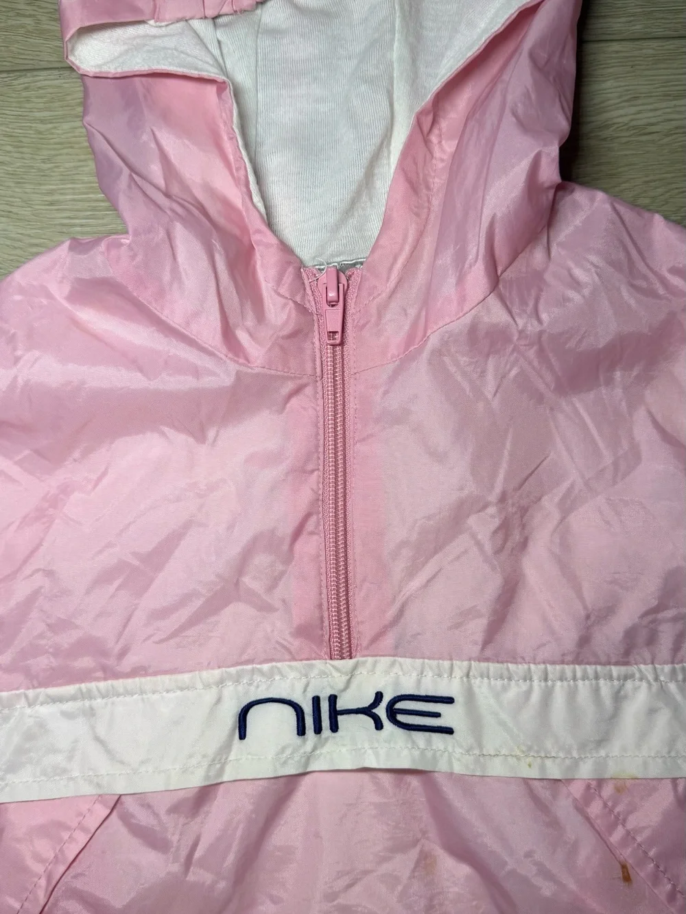 Y2K 2000s Toddlers Embroidered Anorak Nike SpellOut & Swoosh Windbreaker Jacket